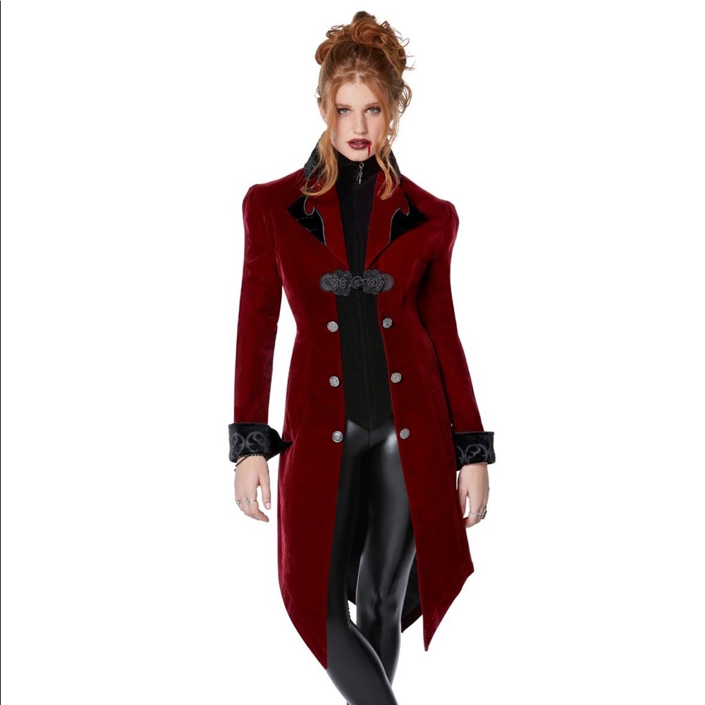 Adult Burgundy Vampire Jacket-XL